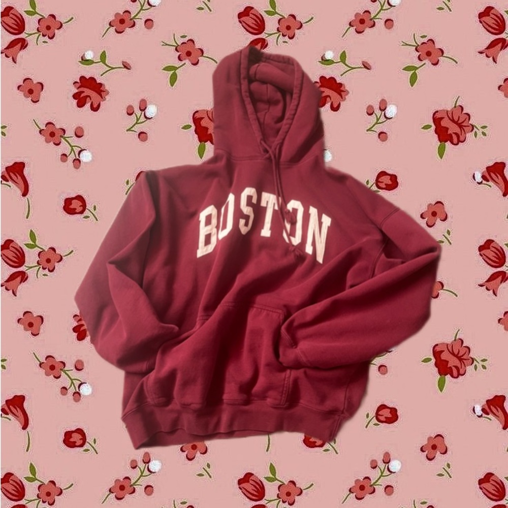 Dark red Oversized hoodie.